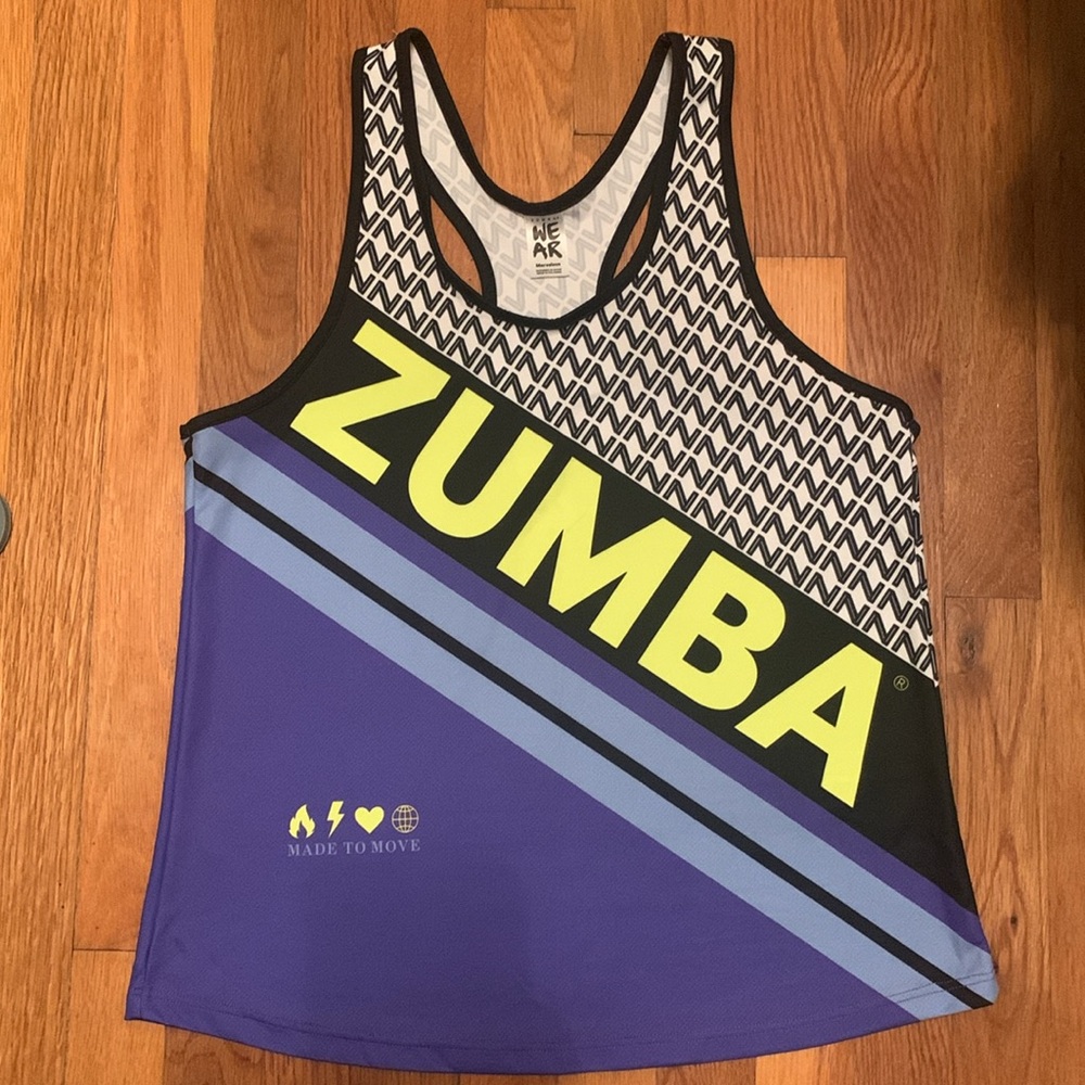 Zumba Wear -Zumba Move Loose Tank -Periwinkle -Size Marvelous (M) -Lightly Worn